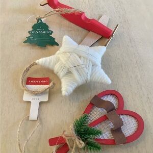 3 Target Star + Snowshoe + Plane Ornaments